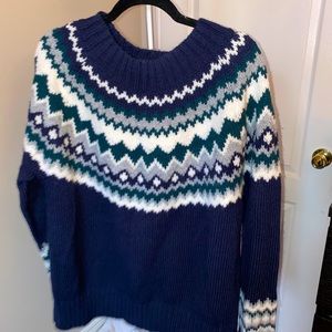 Banana Republic Navy and White Patterned Sweater